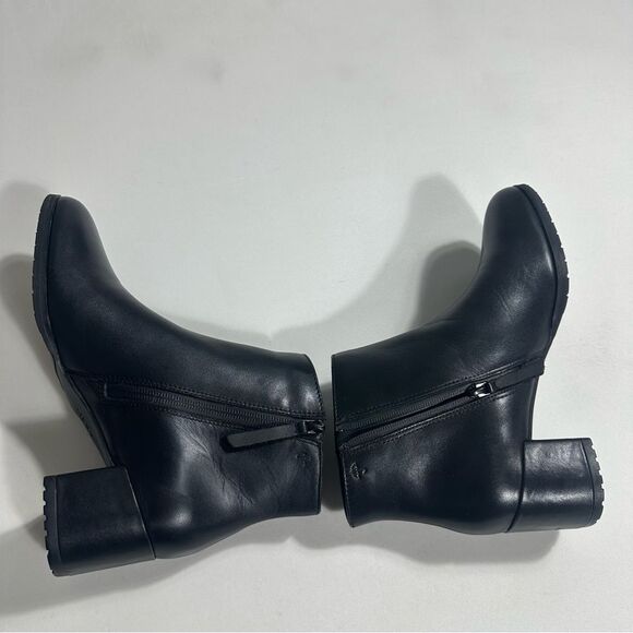 Naturalizer Bay Boots Womens 9W Black Leather Weatherproof Ankle Bootie New - Picture 3 of 16